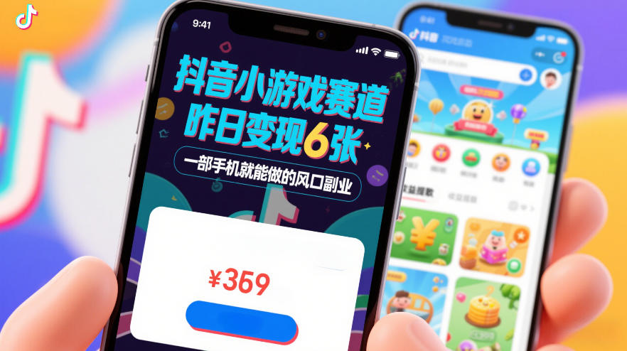 抖音小游戏赛道，昨日变现600+，零基础一部手机就能做的风口副业【揭秘】-闲赋网