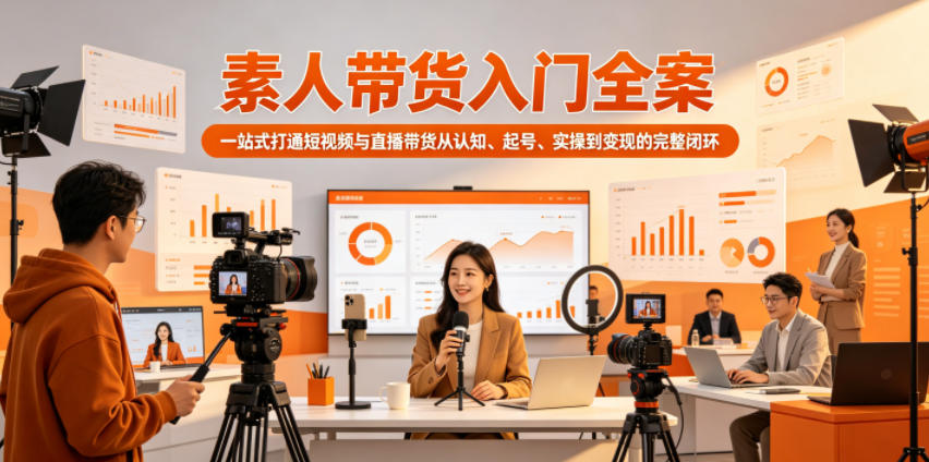 素人带货入门全案，一站式打通短视频与直播带货从认知、起号、实操到变现的完整闭环-闲赋网