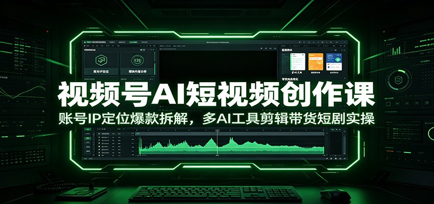 视频号AI短视频创作课：账号IP定位爆款拆解，多AI工具剪辑带货短剧实操-闲赋网