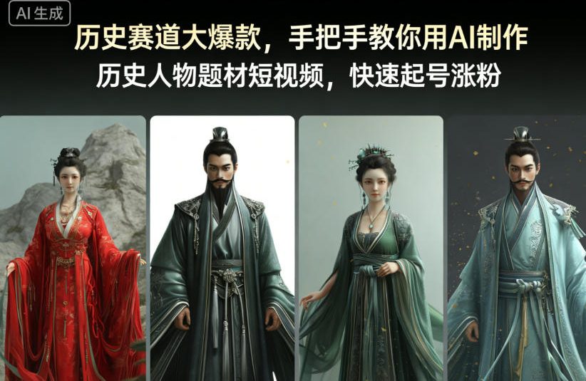 历史赛道大爆款，手把手教你用AI制作历史人物题材短视频，快速起号涨粉-闲赋网