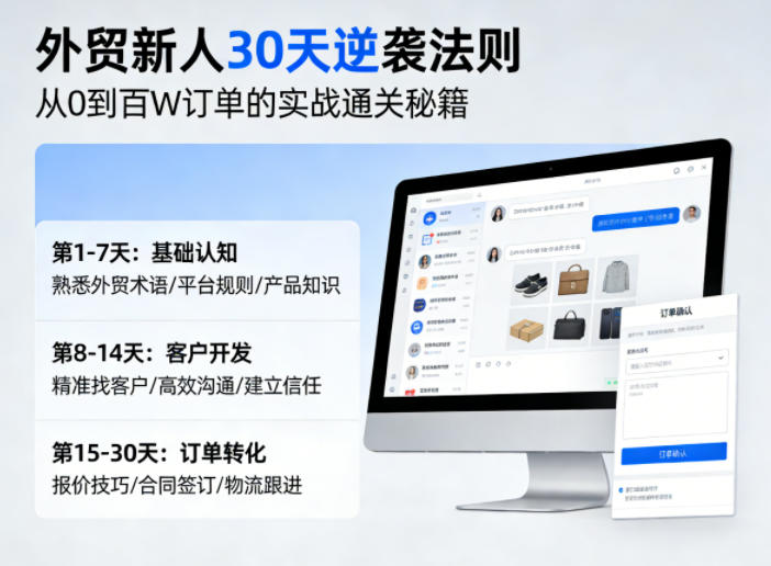 ef689a9d5be13e4fd5acdfd74b368fb5.jpeg 外贸新人30天逆袭法则,教你从0到百W订单的实战通关秘籍