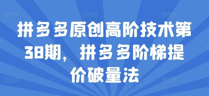 拼多多原创高阶技术第38期，拼多多阶梯提价破量法-闲赋网
