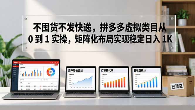 不囤货不发快递，拼多多虚拟类目从 0 到 1 实操，矩阵化布局实现稳定日入 1K-闲赋网
