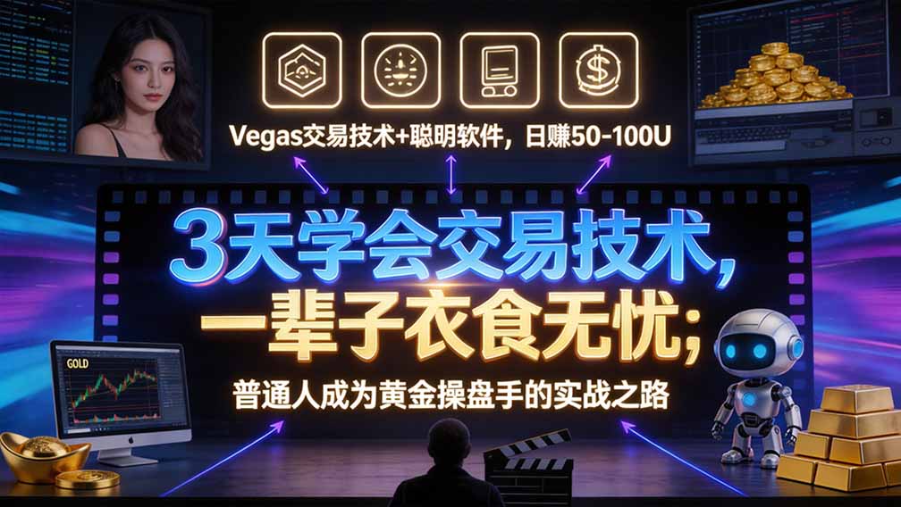 “顺势而为交易系统”3天学会交易技术，聪明软件辅助，小白也能看懂趋势交易，日入30-100U,长期稳定-闲赋网