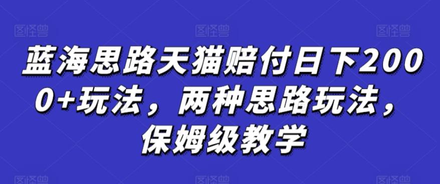 蓝海思路天猫赔付日下2000+玩法，两种思路玩法，保姆级教学【仅揭秘】-闲赋网