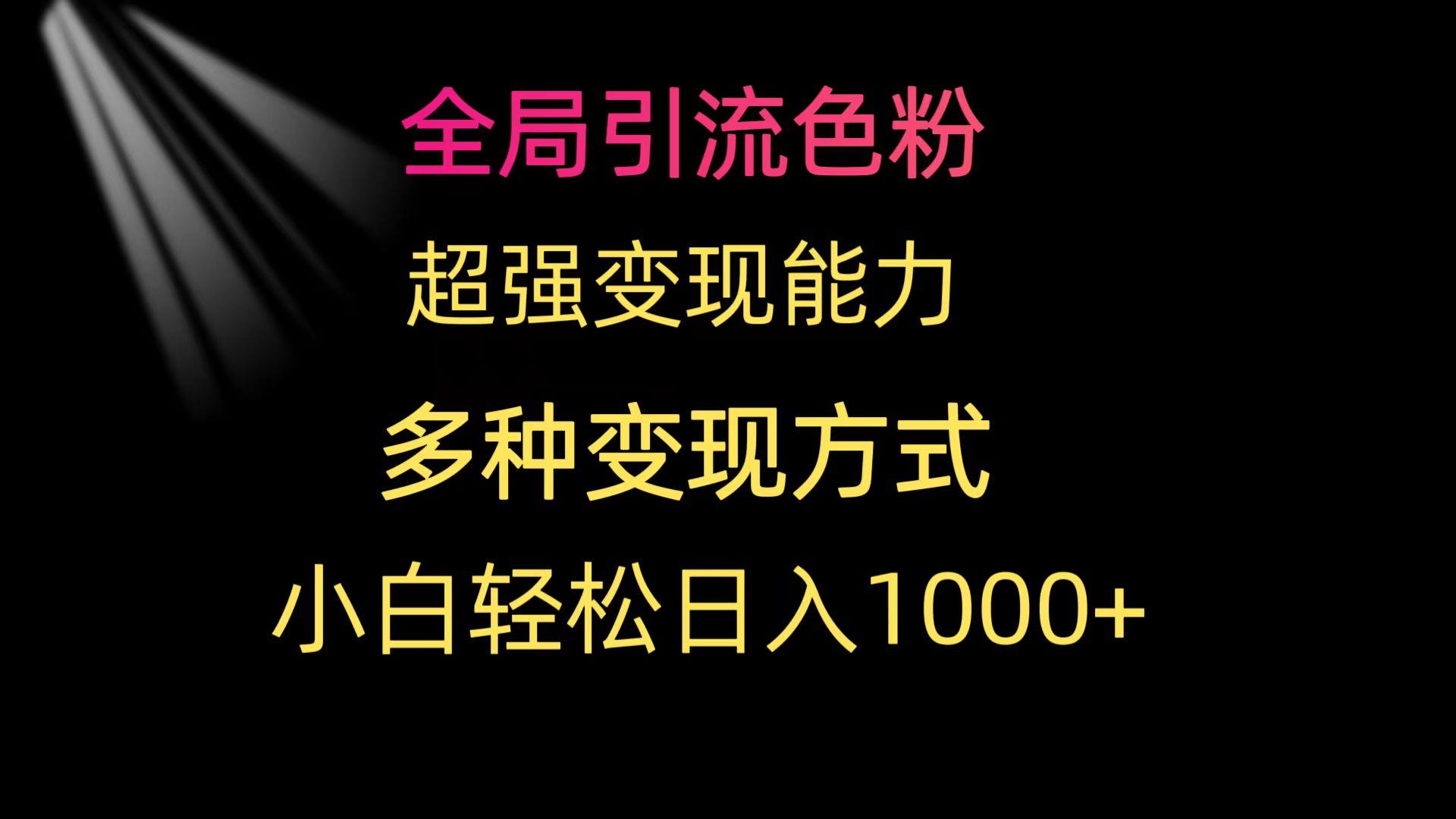 (9680期)全局引流色粉 超强变现能力 多种变现方式 小白轻松日入1000+-闲赋网