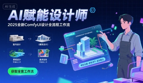 AI赋能设计师， 2025全新comfyui设计全流程工作流 ，室内-建筑-景观-美术，零基础直接上手-闲赋网