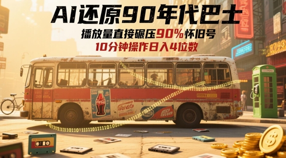 AI还原90年代巴士，一帧就让70后泪崩，播放量直接碾压90%怀旧号，每天操作十分钟，日入四位数-闲赋网