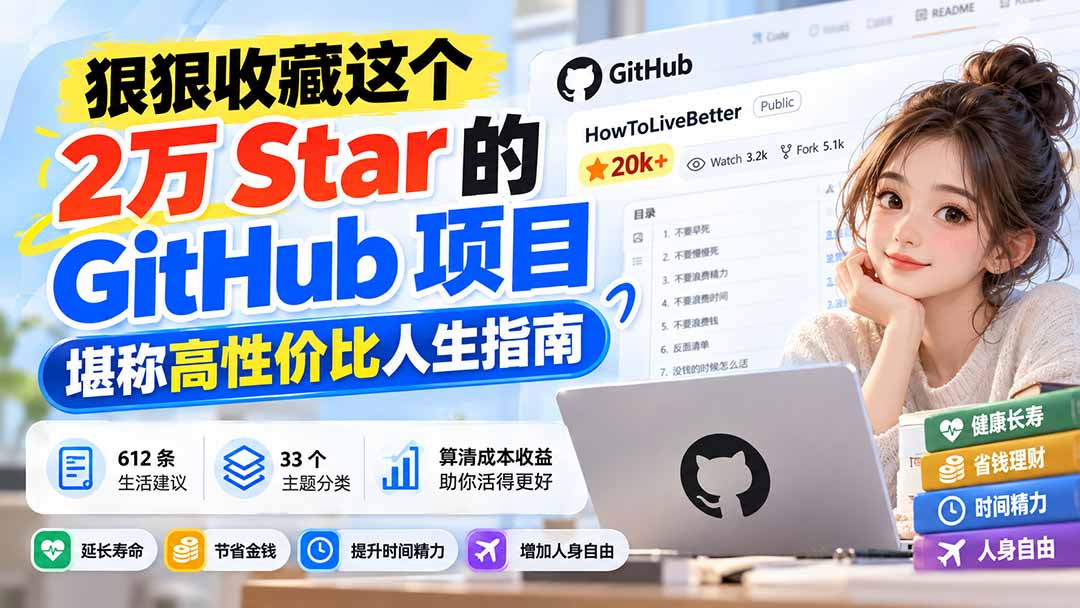 狠狠收藏这个 2 万 Star 的 GitHub 项目，堪称高性价比人生指南。-闲赋网