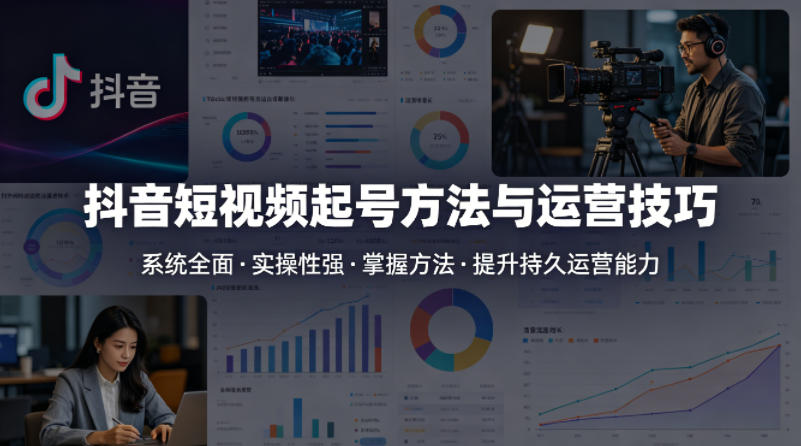 抖音短视频起号方法和运营技巧，内容系统全面实操性强，掌握起号方法，提升账号持久运营能力-闲赋网