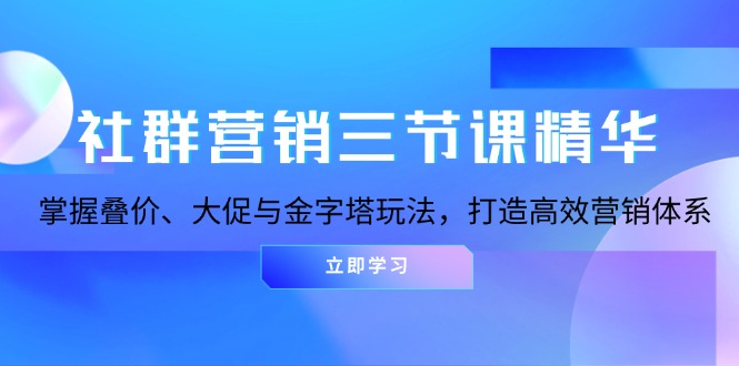 社群营销三节课精华：掌握叠价、大促与金字塔玩法，打造高效营销体系-闲赋网
