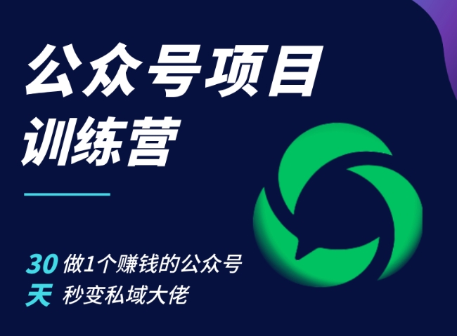 公众号项目训练营，30天做1个赚钱的公众号，秒变私域大佬-闲赋网