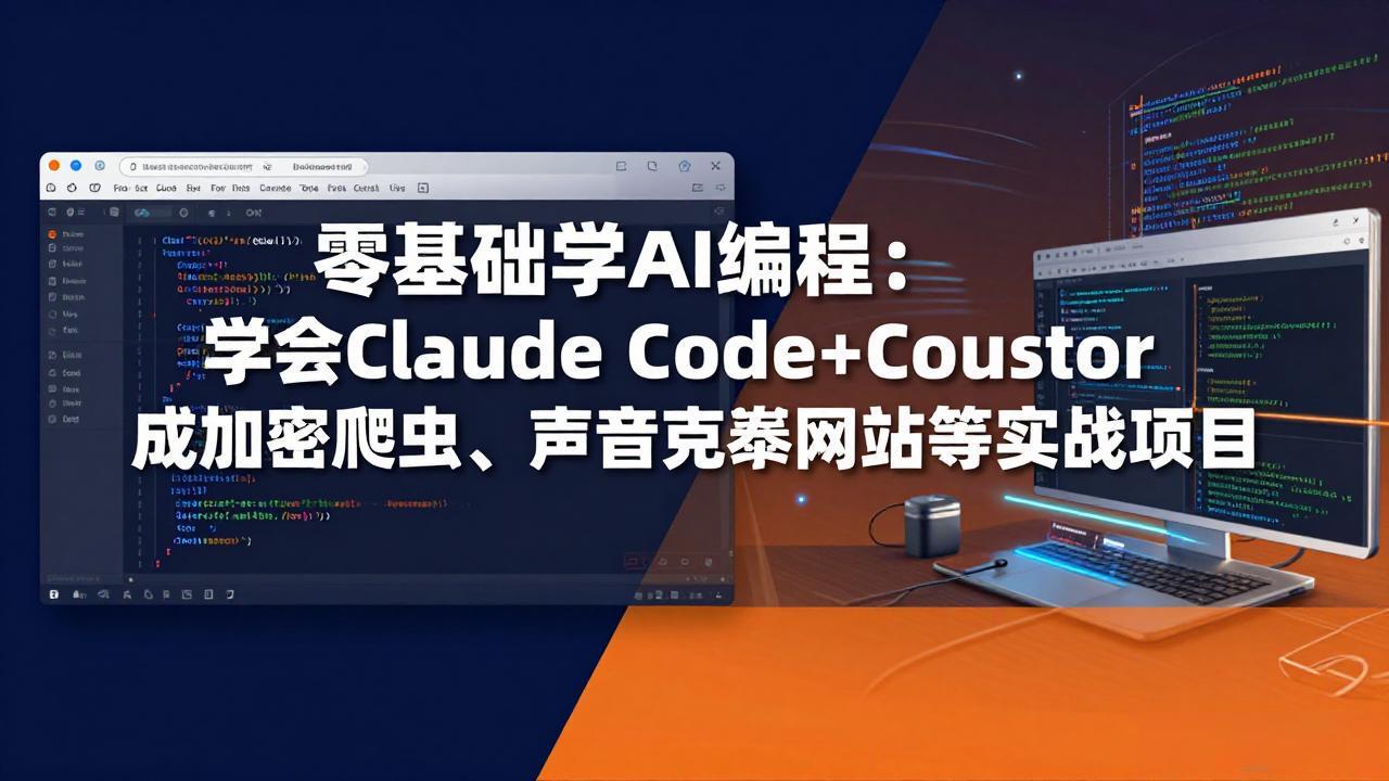 零基础学AI编程：学会Claude Code+Cursor完成加密爬虫、声音克隆网站等实战项目-闲赋网
