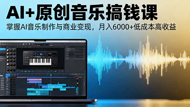 AI+原创音乐搞钱课：掌握AI音乐制作与商业变现，月入6000+低成本高收益-闲赋网