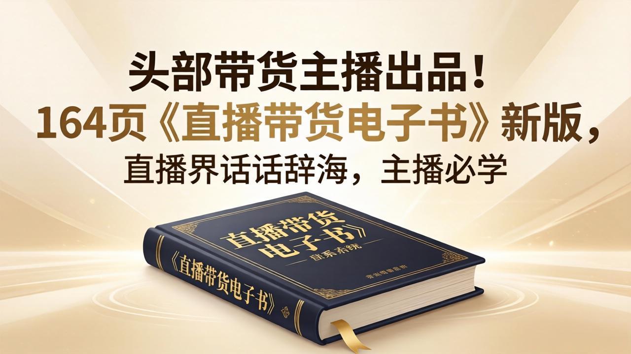 头部带货主播出品！164页《直播带货电子书》新版，直播界话术辞海，主播必学-闲赋网