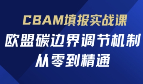 CBAM填报实战课，欧盟碳边界调节机制，从零到精通-闲赋网