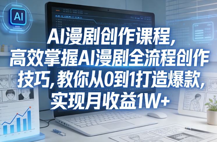 某社群AI漫剧创作课程，高效掌握AI漫剧全流程创作技巧，教你从0到1打造爆款，实现月收益1W+-闲赋网