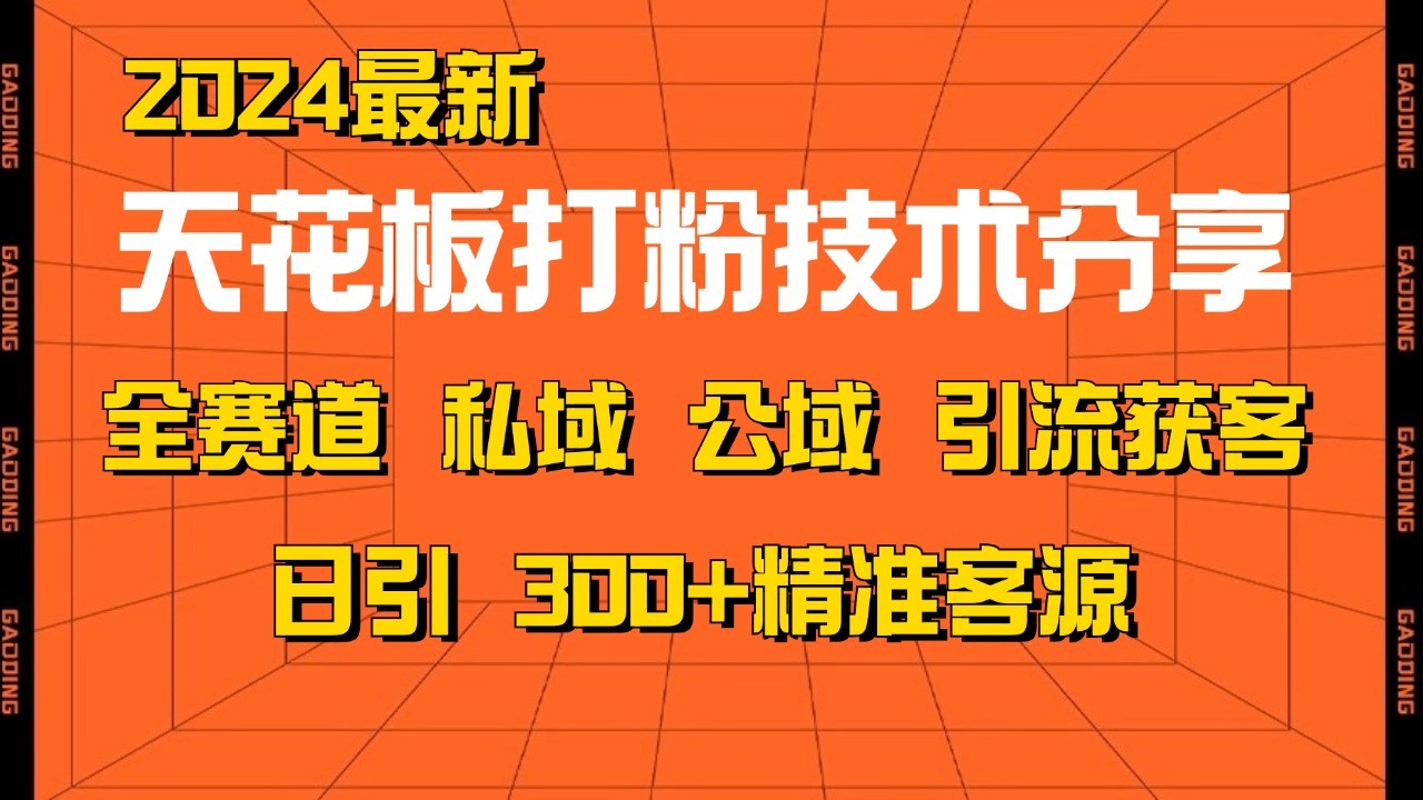 天花板打粉技术分享，野路子玩法 曝光玩法免费矩阵自热技术日引2000+精准客户-闲赋网