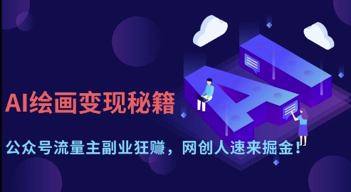 AI绘画变现秘籍：公众号流量主副业狂挣，网创人速来掘金【揭秘】-闲赋网