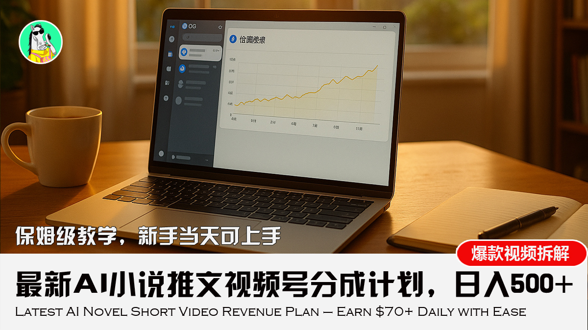 最新AI小说推文视频号分成计划，新手小白也能当天日入500+教程-闲赋网