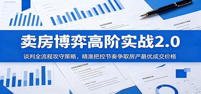 卖房博弈高阶实战2.0：谈判全流程攻守策略，精准把控节奏争取房产最优成交价格-闲赋网
