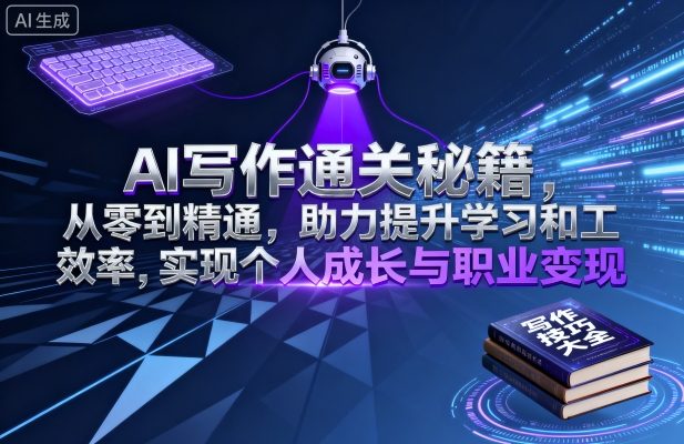 AI写作通关秘籍，从零到精通，助力提升学习和工作效率，实现个人成长与职业变现-闲赋网