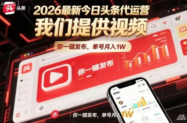 今日头条躺賺模式，你9我1，操作简单，一键发布，单机日入数百，长期合作【揭秘】-闲赋网