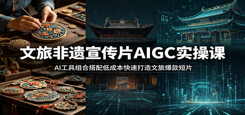 文旅非遗宣传片AIGC实操课：AI工具组合搭配低成本快速打造文旅爆款短片-闲赋网