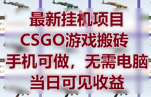最新挂G项目，CSGO游戏搬砖，手机可做，无需电脑，当日见收益【揭秘】-闲赋网