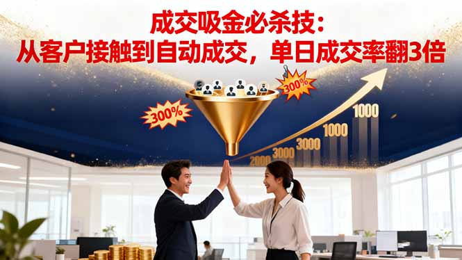 吸金成交营销必杀技：从客户接触到自动成交，单日成交率翻3倍-闲赋网