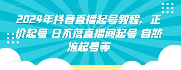 2024年抖音直播起号教程，正价起号 日不落直播间起号 自然流起号等-闲赋网
