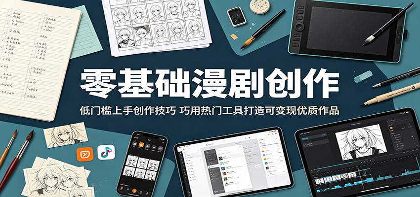零基础漫剧创作：低门槛上手创作技巧，巧用热门工具打造可变现优质作品-闲赋网