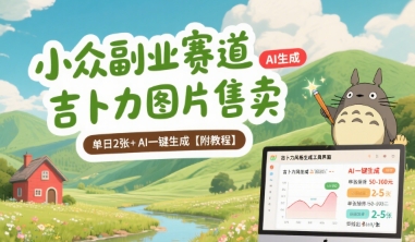 小众副业赛道 吉卜力图片售卖 单日2张+ AI一键生成【附教程】-闲赋网